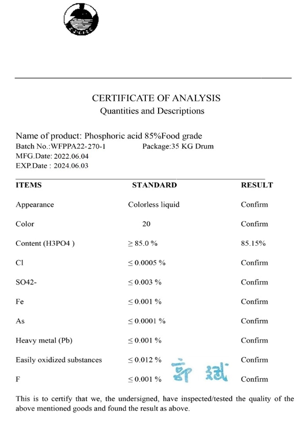 قیمت اسید فسفریک خوراکی 85 درصد